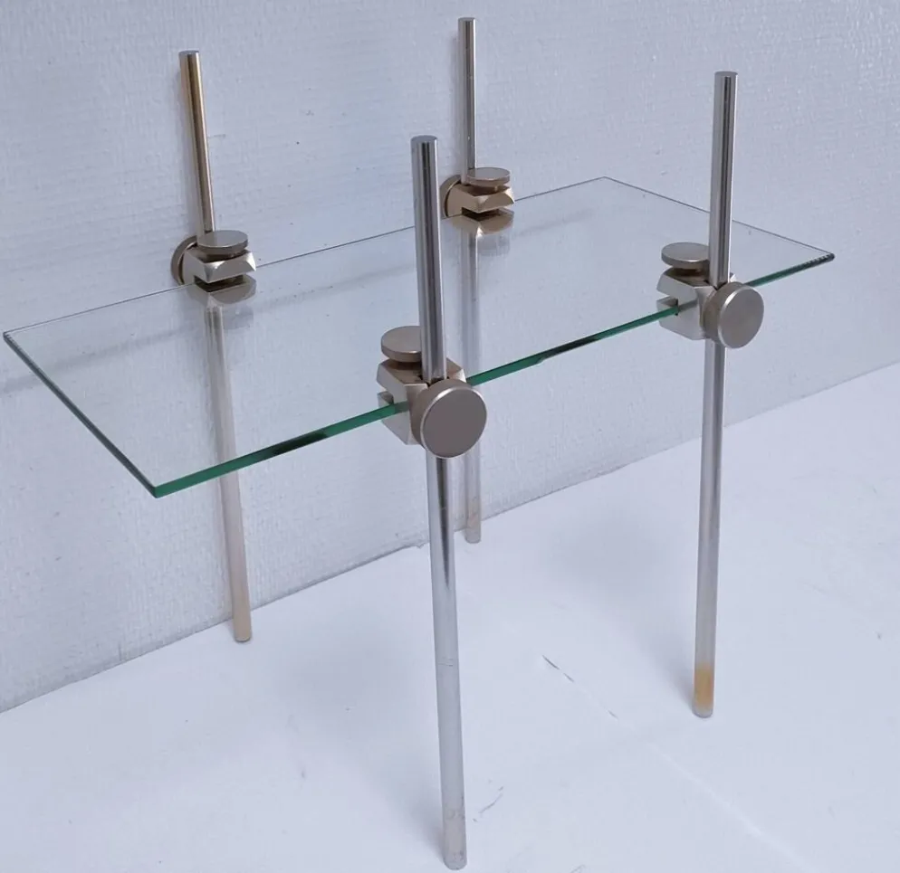 étagère présentoir verre métal design 70-80