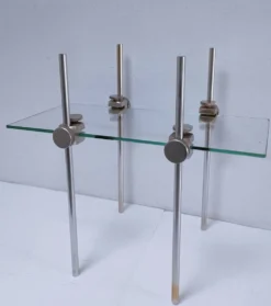 étagère présentoir verre métal design 70-80