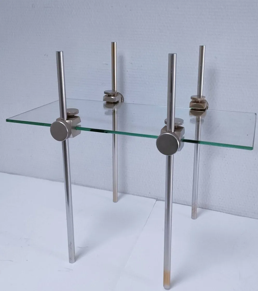 étagère présentoir verre métal design 70-80