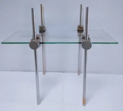 étagère présentoir verre métal design 70-80
