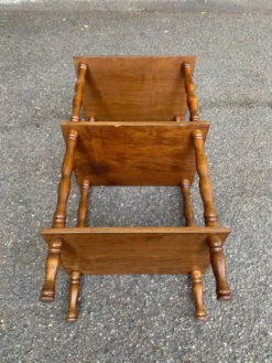 Étagère sellette vintage 3 niveaux en chêne démontable 1970