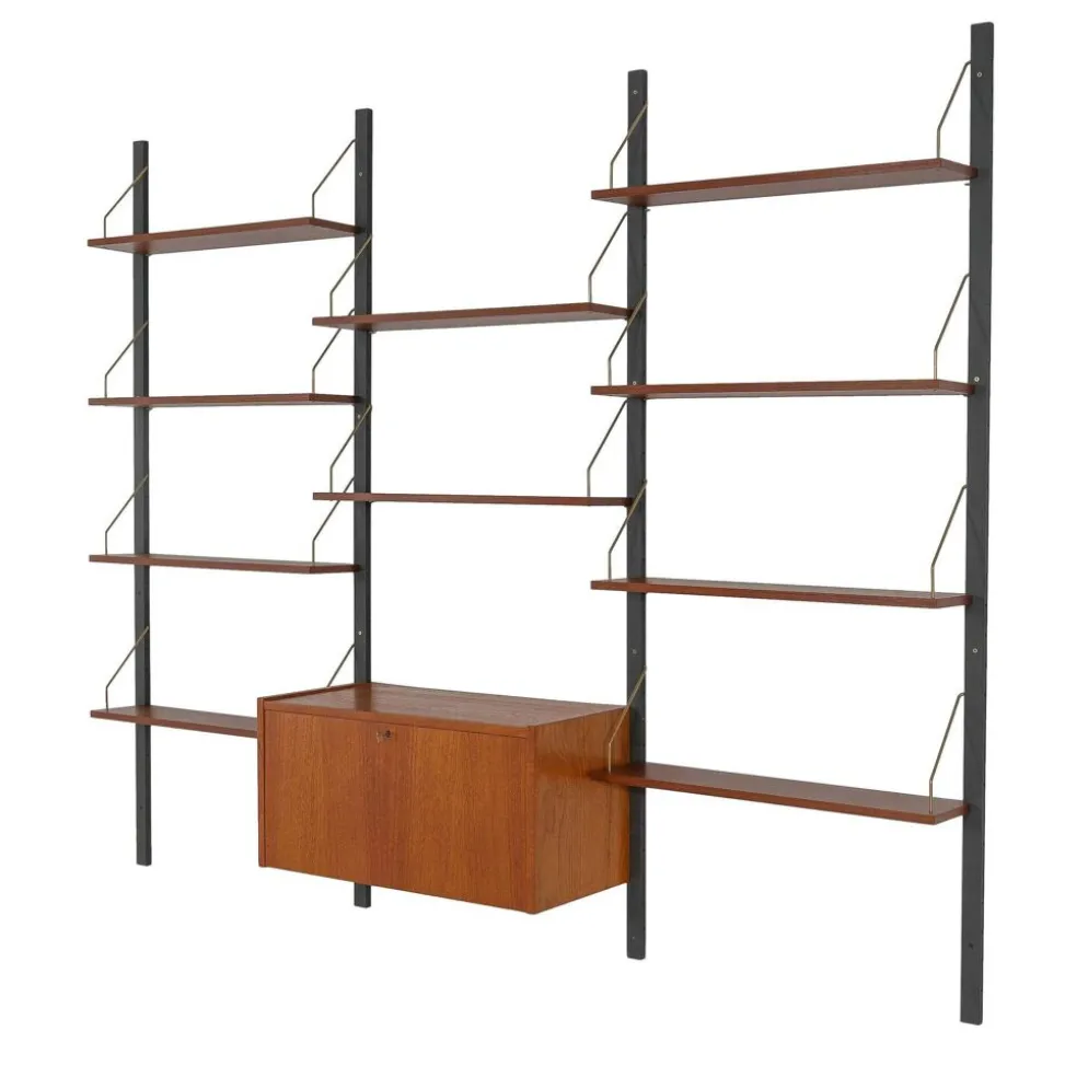 Étagères modulaires en placage de teck, Danemark, années 1970