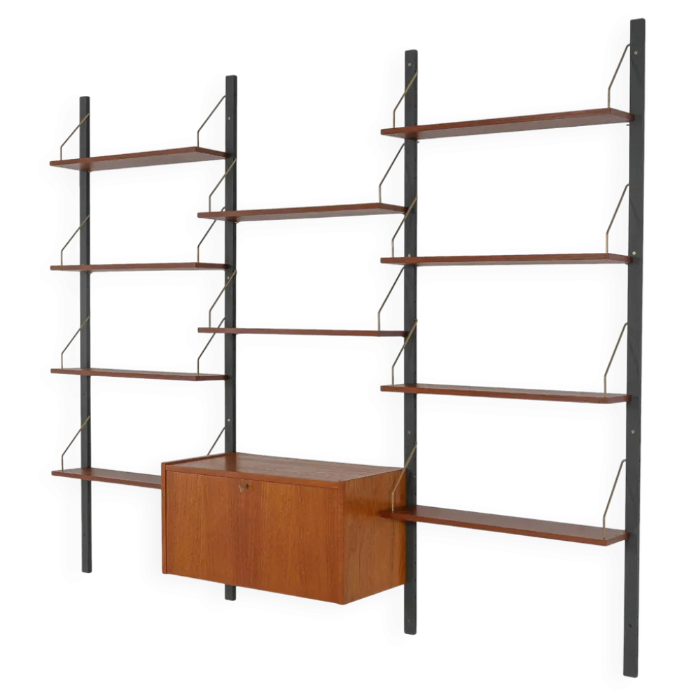 Étagères modulaires en placage de teck, Danemark, années 1970