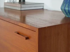 Étagères modulaires Kai Kristiansen, placage de teck, design danois des années 1960.