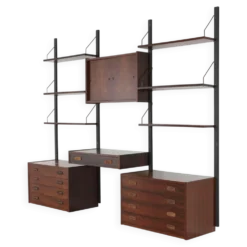 Étagères modulaires PS, placage en acajou, danois, années 1960