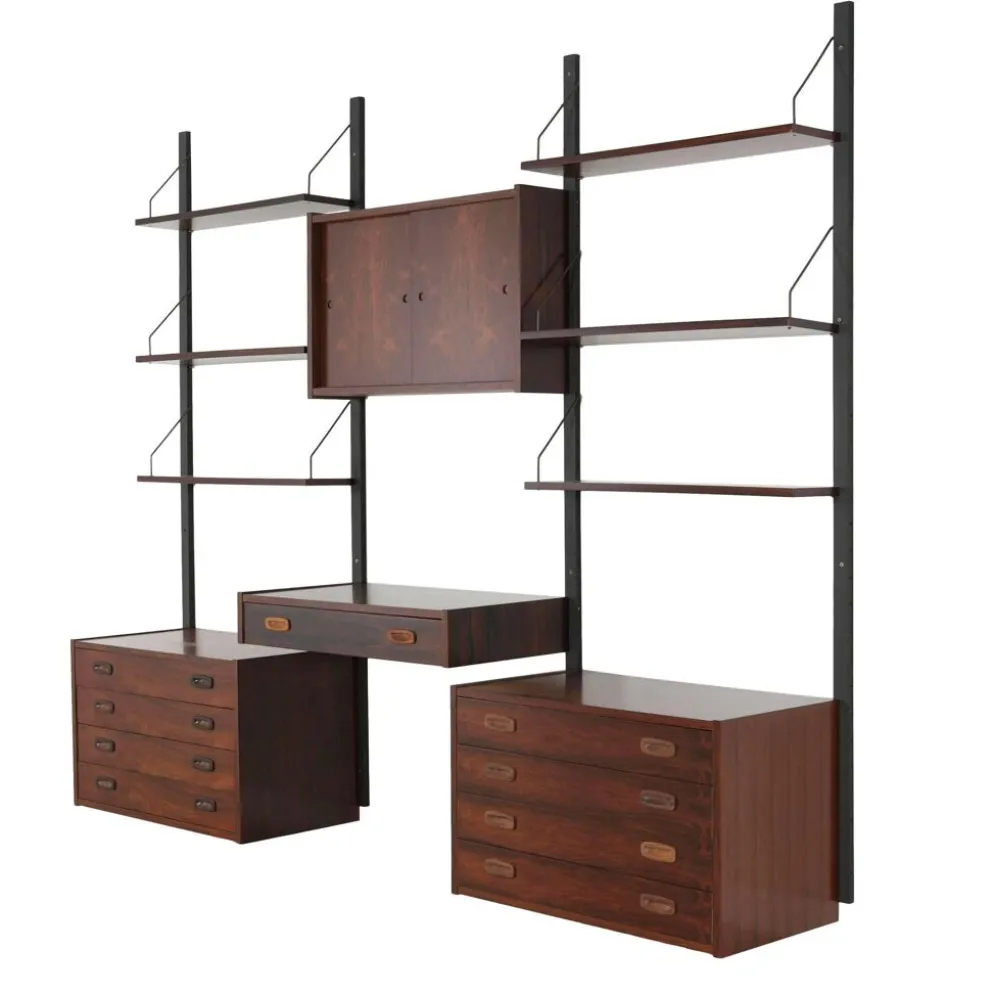 Étagères modulaires PS, placage en acajou, danois, années 1960