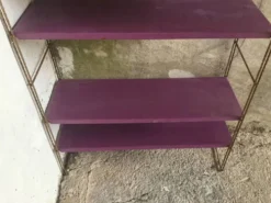 Étagère string en metal - 4 étagères viloettes - vintage 1960