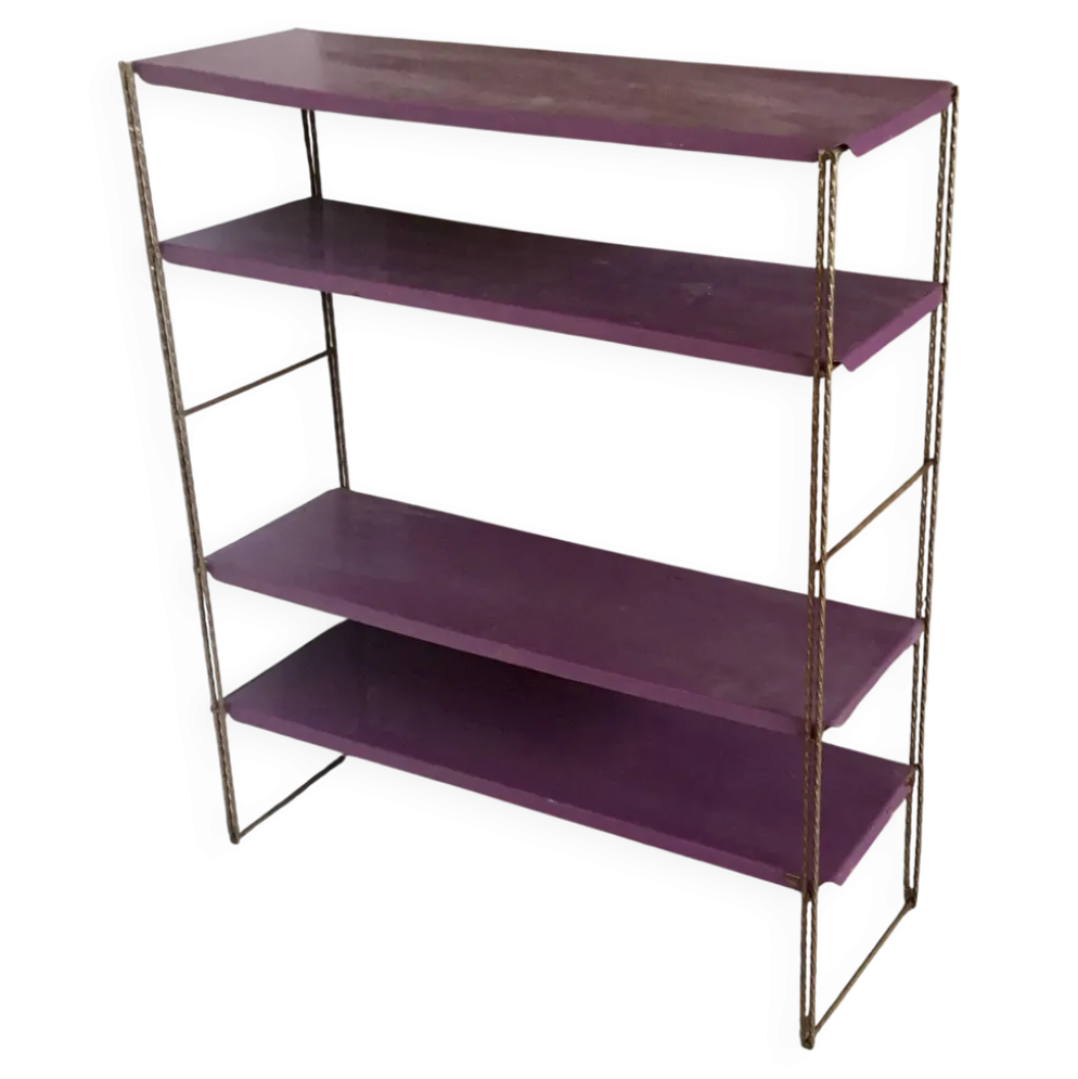Étagère string en metal - 4 étagères viloettes - vintage 1960