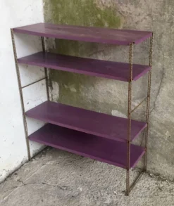 Étagère string en metal - 4 étagères viloettes - vintage 1960