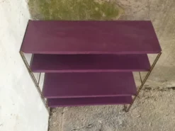 Étagère string en metal - 4 étagères viloettes - vintage 1960