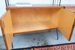Étagère style teck vintage des années 60-70, style rétro, milieu du siècle