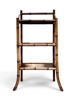 Étagère sur pied en laque du Japon et bambou, époque 1900