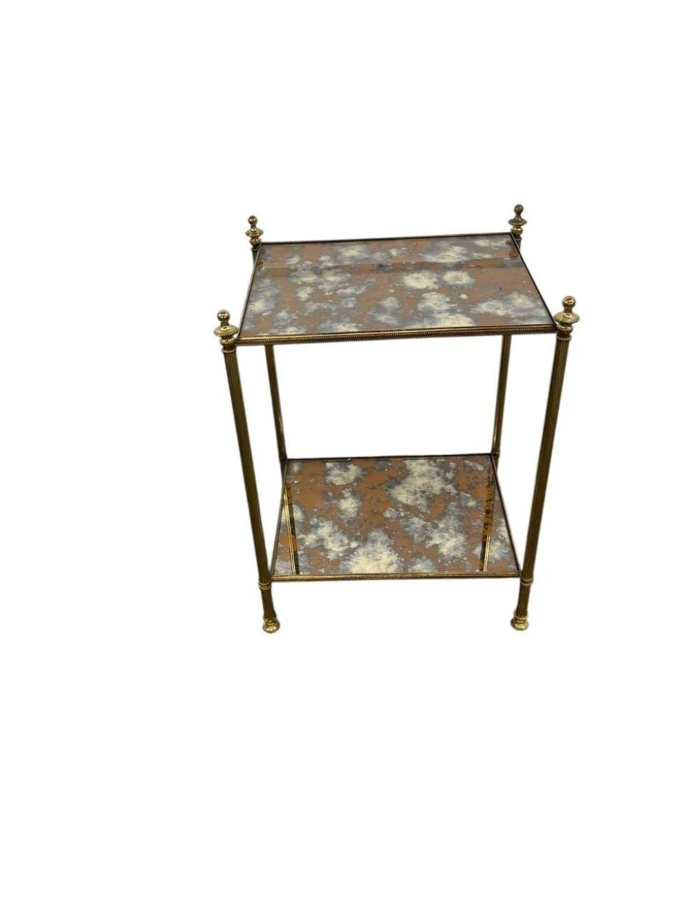 Étagère/table d'appoint/table de chevet vintage en verre dépoli