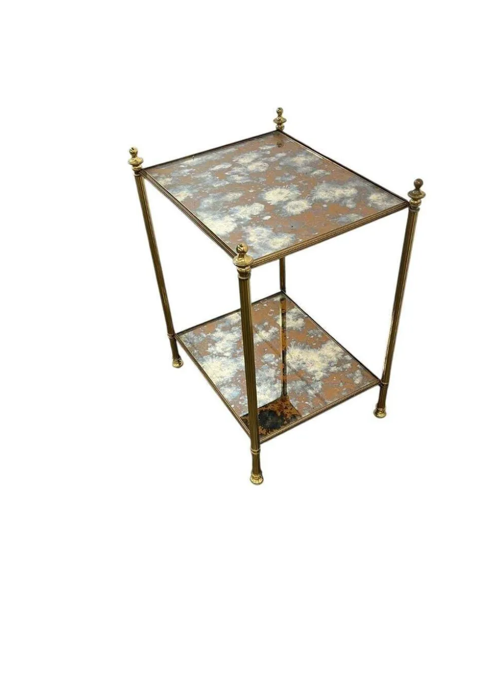 Étagère/table d'appoint/table de chevet vintage en verre dépoli