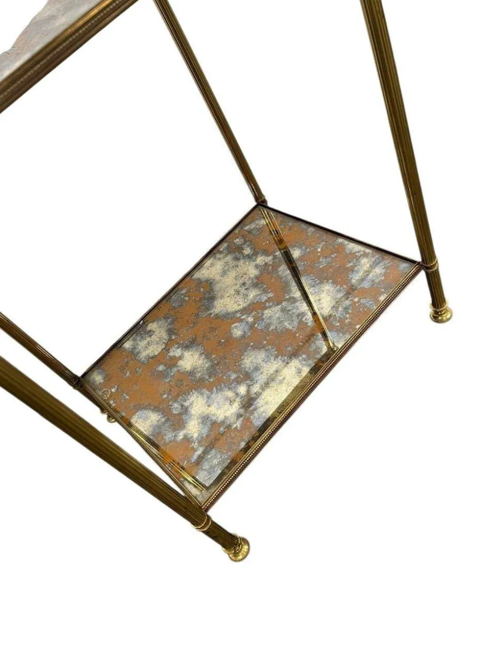 Étagère/table d'appoint/table de chevet vintage en verre dépoli