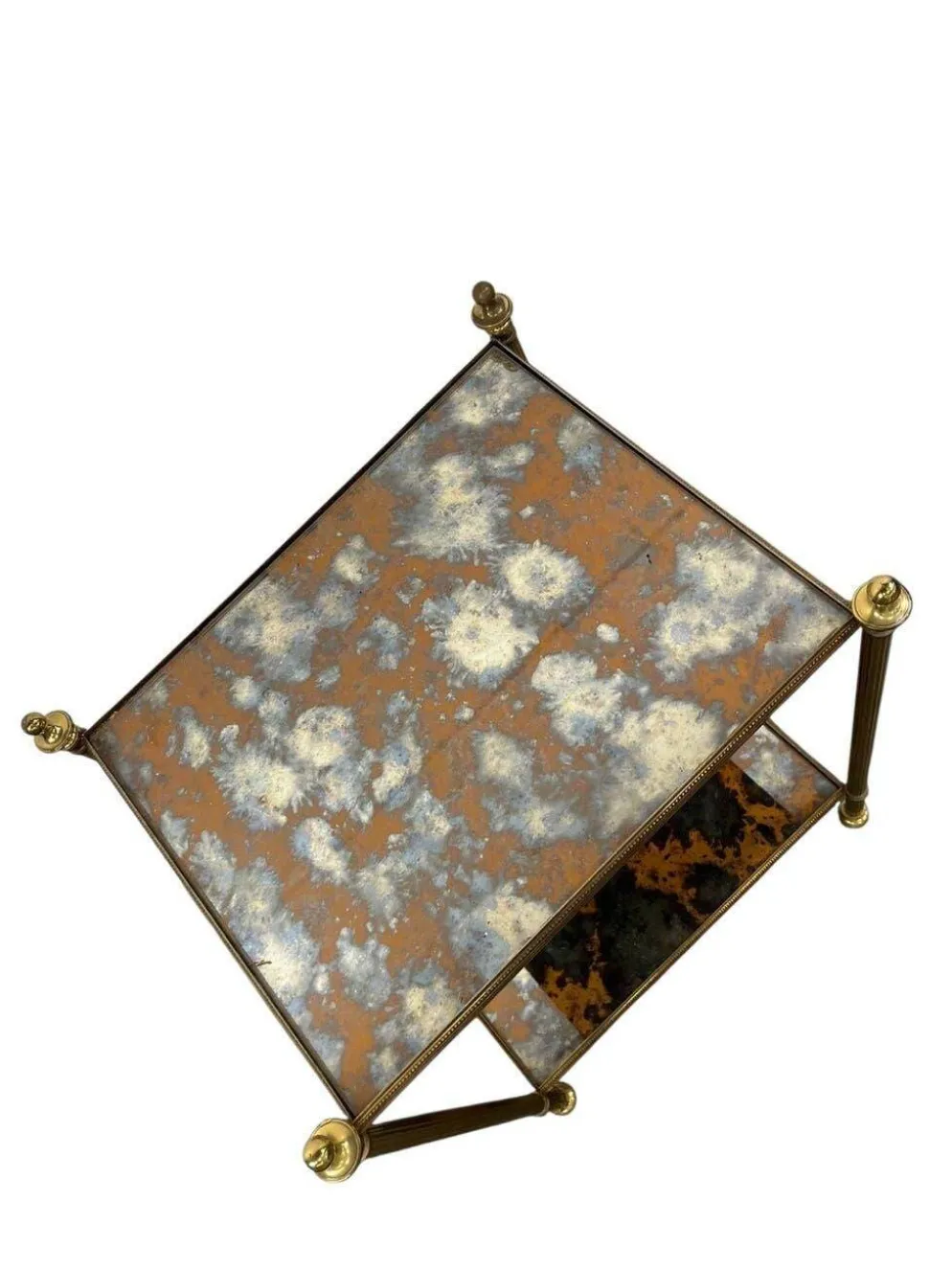 Étagère/table d'appoint/table de chevet vintage en verre dépoli