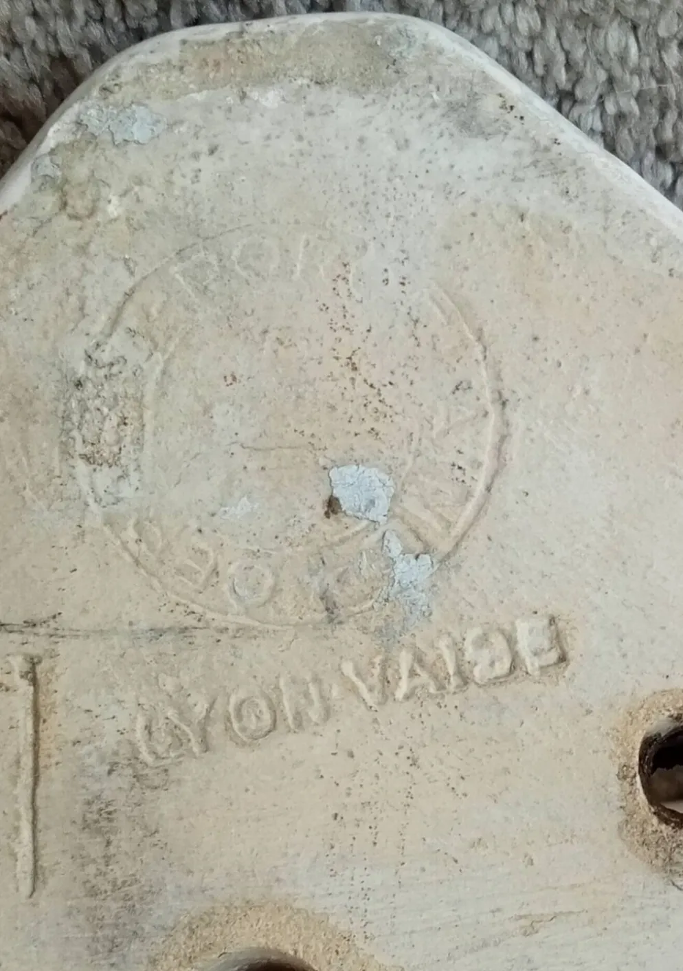 Étagère tablette murale ancienne Lyon Vaise art déco 1930 en céramique