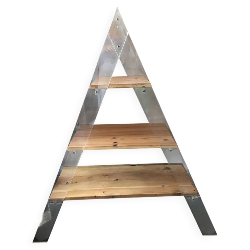 Étagère triangulaire plexiglass et bois