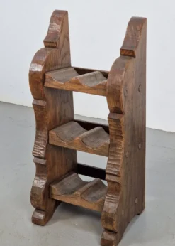 Étagère à vin en chêne brutalisme néerlandais vintage, années 1950