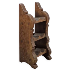 Étagère à vin en chêne brutalisme néerlandais vintage, années 1950