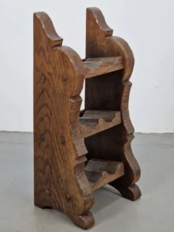 Étagère à vin en chêne brutalisme néerlandais vintage, années 1950