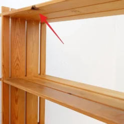 Étagère vintage en pin dans le style de Maison Regain, années 1980