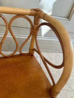 Étagère vintage en rotin osier année 70 bohème