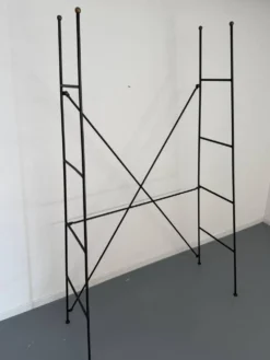 Étagère vintage moderniste en métal et verre design francais année 50