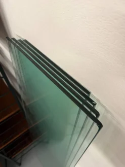 Étagère vintage moderniste en métal et verre design francais année 50