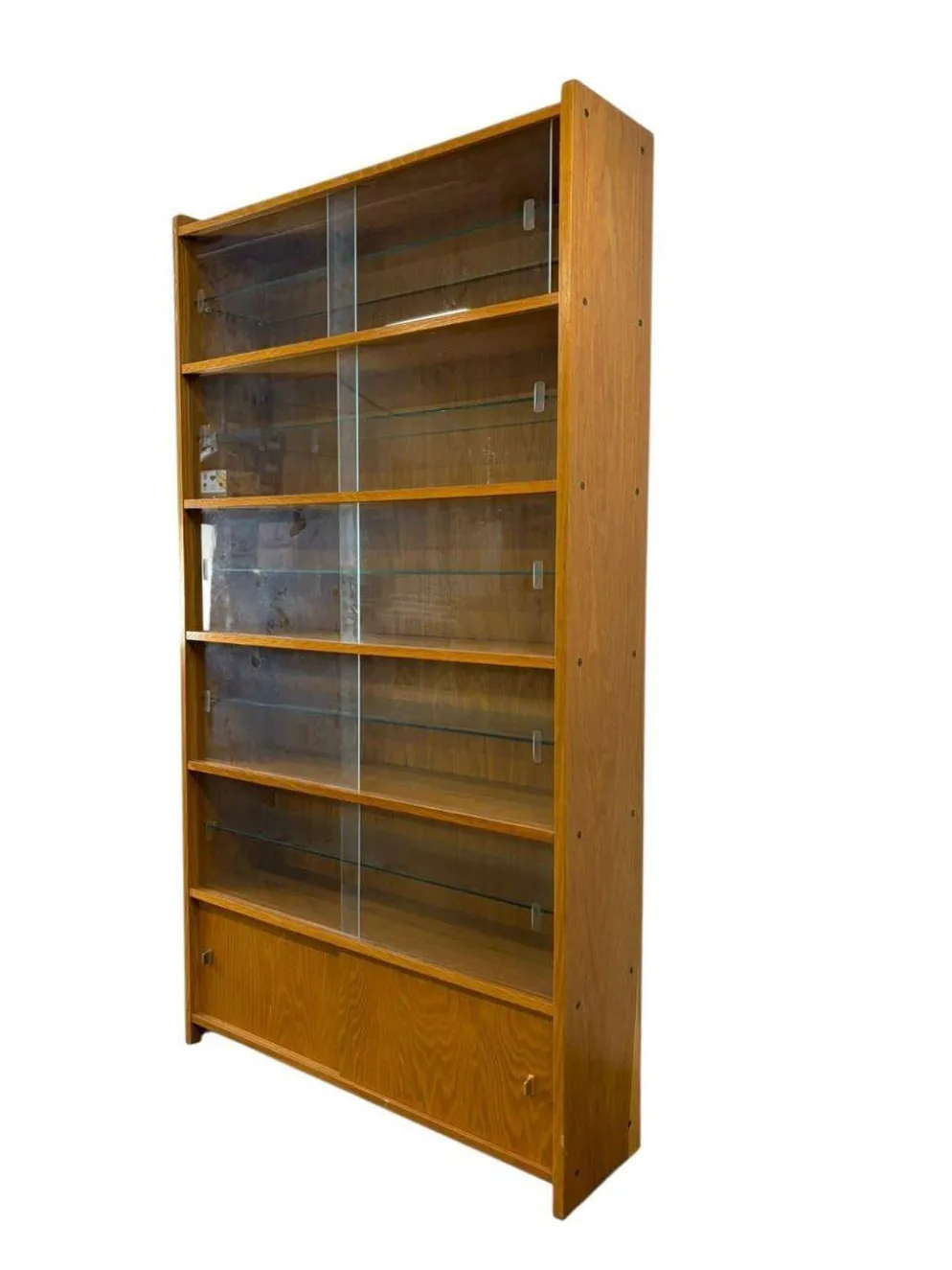 Étagère/vitrine/meuble de collection vintage en bois peu profond