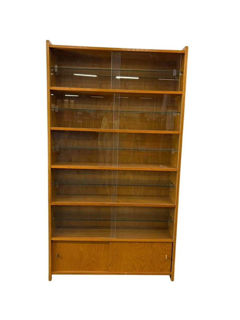 Étagère/vitrine/meuble de collection vintage en bois peu profond