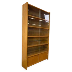 Étagère/vitrine/meuble de collection vintage en bois peu profond
