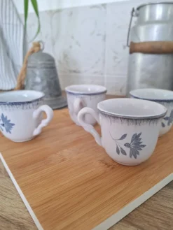 Tasse à café bleu Niderviller 1970 - 1980