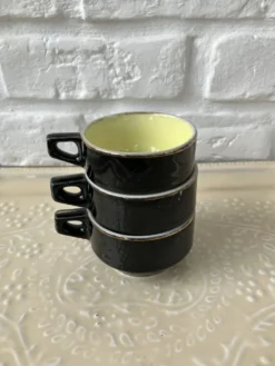 3 tasses café bistrot Salès France noir & jaune