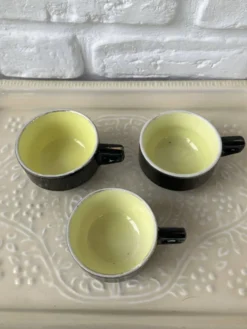 3 tasses café bistrot Salès France noir & jaune