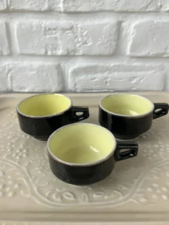 3 tasses café bistrot Salès France noir & jaune