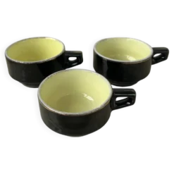 3 tasses café bistrot Salès France noir & jaune