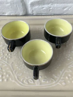 3 tasses café bistrot Salès France noir & jaune