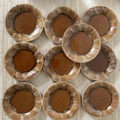 Tasses à café en céramique fat lava années 70