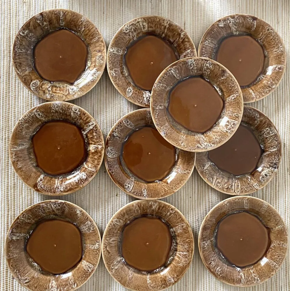 Tasses à café en céramique fat lava années 70