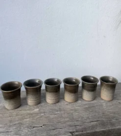 6 tasses à café en céramique terre cuite