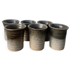 6 tasses à café en céramique terre cuite