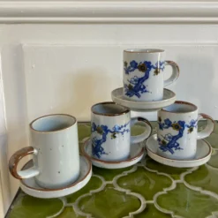 4 tasses à café en grès