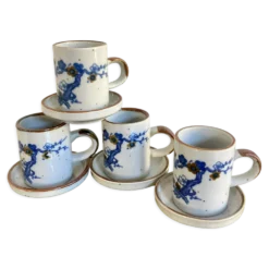 4 tasses à café en grès