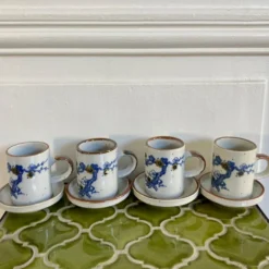 4 tasses à café en grès