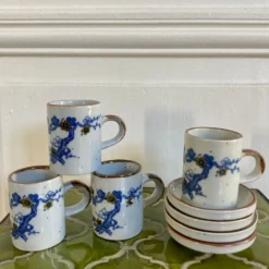 4 tasses à café en grès
