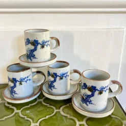 4 tasses à café en grès
