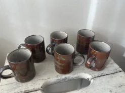 6 tasses à café en grès