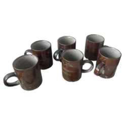 6 tasses à café en grès