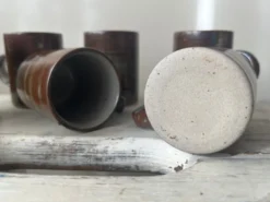 6 tasses à café en grès